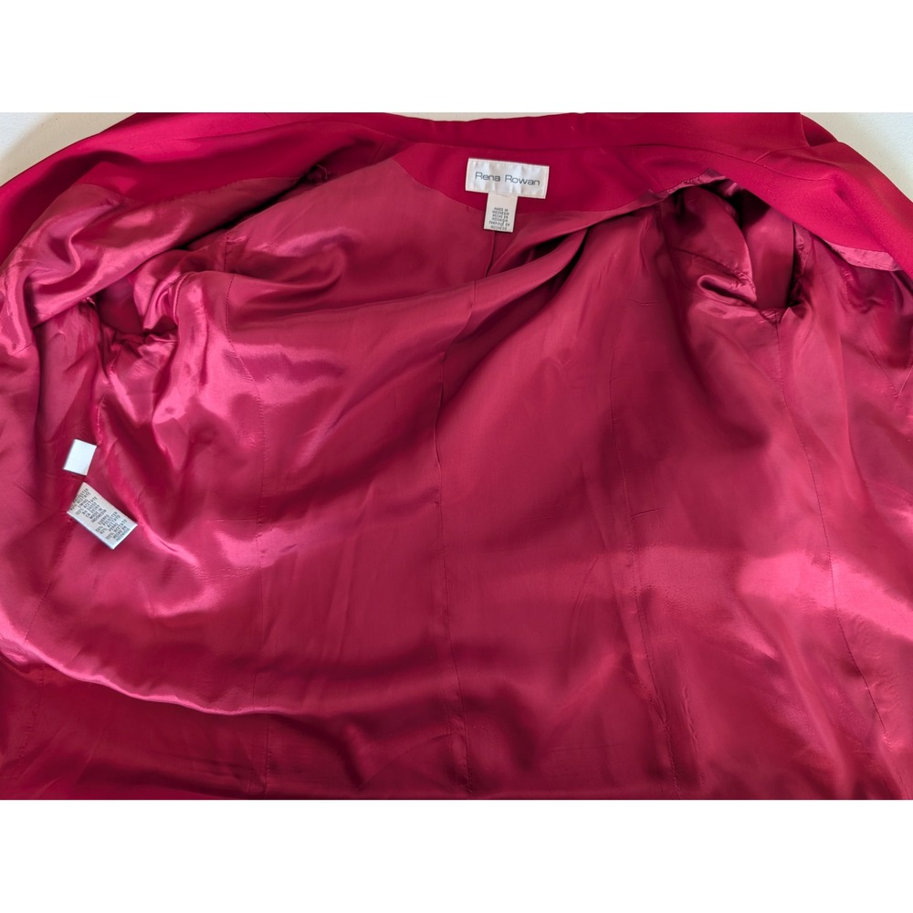 Rena Rowan Red Single Button Blazer Jacket Notch Lapel Career Plus Size 20W - Picture 14 of 14